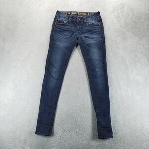Rock Revival Jeans Womens 25 Blue Skinny‎ Low Rise Embroidered Stretch